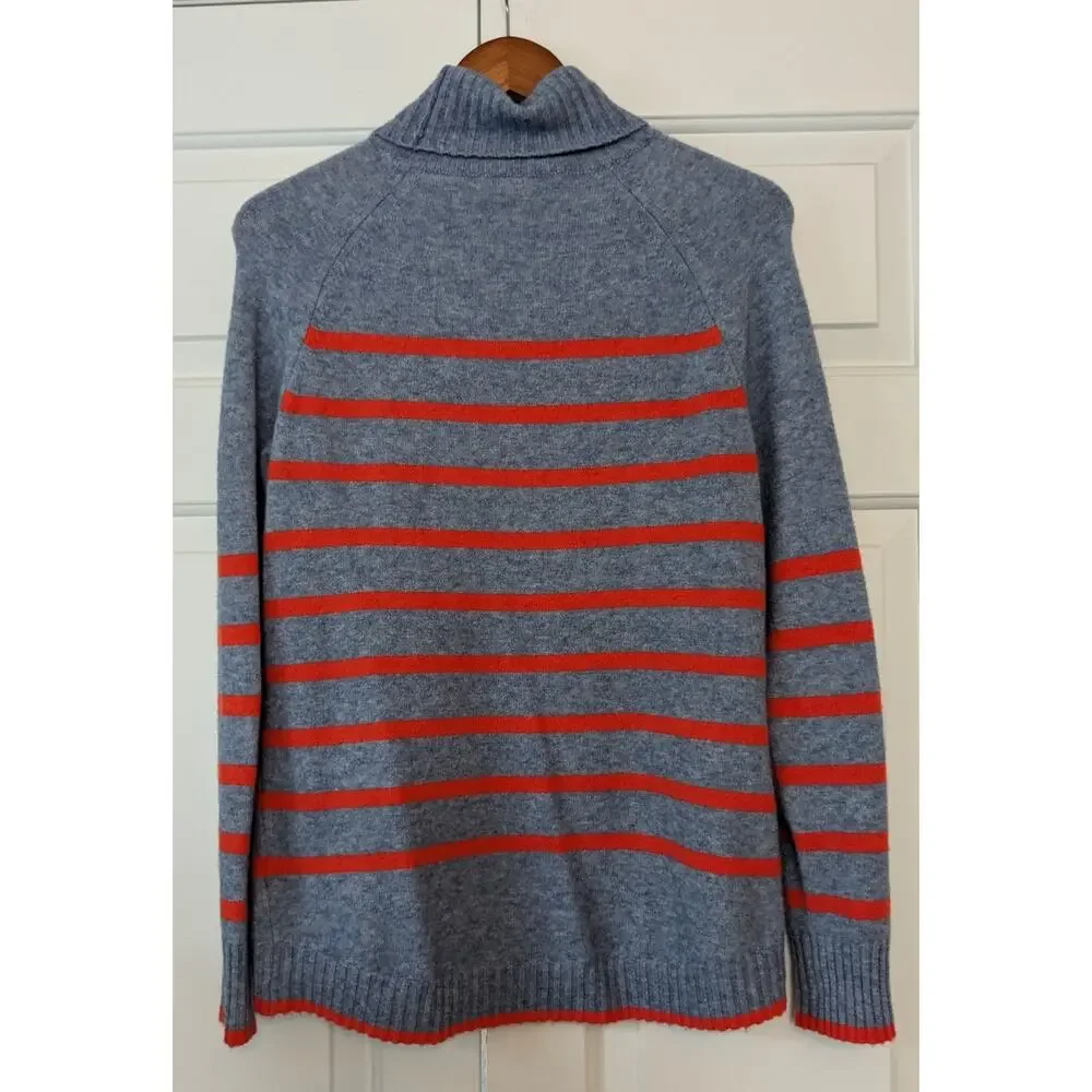 J. Crew Wool Blend Striped Turtleneck Sweater